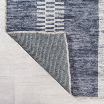 Vichy Geometric Striped Machine-washable Area Rug